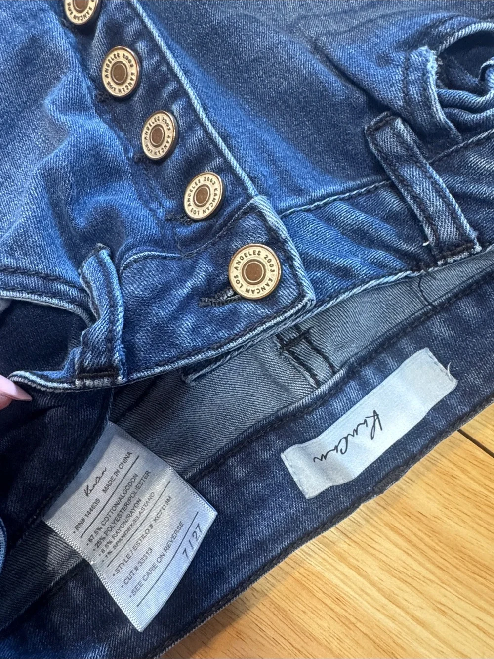 KanCan Dark Blue High-Rise Button Fly Skinny Jeans